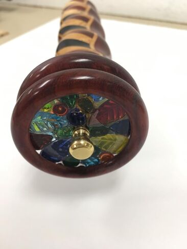 Kaleidoscope in Solid Padauk Wood, Inlaid Padauk, Jalnleem and Ebony, 7 Inch Barrel, Solid Wood Double Jeweled Wheels. Handcrafted in U S A! in Kuwait