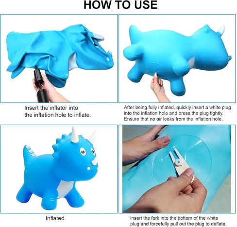 ZHUYNXIR Inflatable Bouncy Horse Toy,Kid Jumping Horse Toy, Kid Favorite Jumping Toy.Perfect for Birthday, Bouncy Horse Brown. in Kuwait