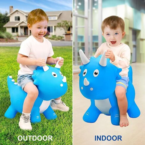 ZHUYNXIR Inflatable Bouncy Horse Toy,Kid Jumping Horse Toy, Kid Favorite Jumping Toy.Perfect for Birthday, Bouncy Horse Brown. in Kuwait
