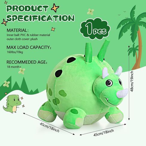 Woanger Dino Bouncing Animal Hopping Toys Dinosaur Hopper Ball Dinosaur Ride on Toys Bouncy Dinosaur Bouncing Ball with Handle for Boys and Girls Indoors Outdoors Birthday in Saudi Arabia