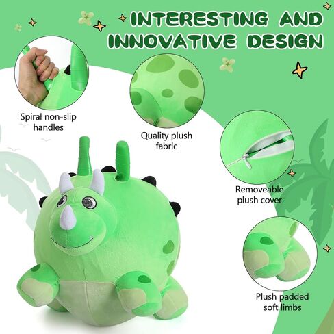 Woanger Dino Bouncing Animal Hopping Toys Dinosaur Hopper Ball Dinosaur Ride on Toys Bouncy Dinosaur Bouncing Ball with Handle for Boys and Girls Indoors Outdoors Birthday in Saudi Arabia
