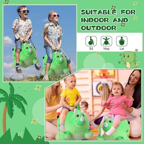 Woanger Dino Bouncing Animal Hopping Toys Dinosaur Hopper Ball Dinosaur Ride on Toys Bouncy Dinosaur Bouncing Ball with Handle for Boys and Girls Indoors Outdoors Birthday in Saudi Arabia