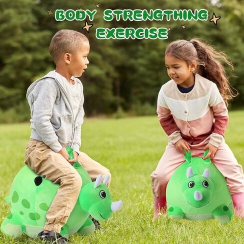 Woanger Dino Bouncing Animal Hopping Toys Dinosaur Hopper Ball Dinosaur Ride on Toys Bouncy Dinosaur Bouncing Ball with Handle for Boys and Girls Indoors Outdoors Birthday in Saudi Arabia