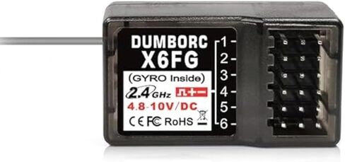جهاز استقبال جيروسكوب X6FG بـ6 قنوات بتردد 2.4GHz لجهاز ارسال دومبورك X6 X5 X4، جهاز استقبال دومبورك طويل المدى للمركبات التي تعمل بجهاز تحكم عن بعد والقوارب والشاحنات والدبابات والزاحفة (1 قطعة) in Kuwait