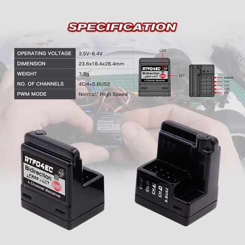 ARX-482R 4CH FHSS Internal Antenna Receiver Compatible with FH3/FH4T (ARX-482R) in Kuwait