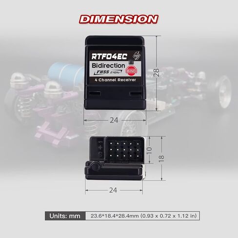 ARX-482R 4CH FHSS Internal Antenna Receiver Compatible with FH3/FH4T (ARX-482R) in Kuwait