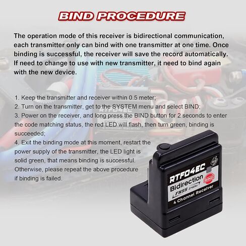 ARX-482R 4CH FHSS Internal Antenna Receiver Compatible with FH3/FH4T (ARX-482R) in Kuwait