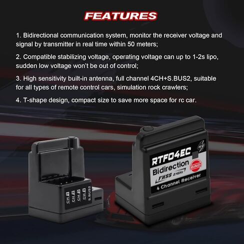 ARX-482R 4CH FHSS Internal Antenna Receiver Compatible with FH3/FH4T (ARX-482R) in Kuwait