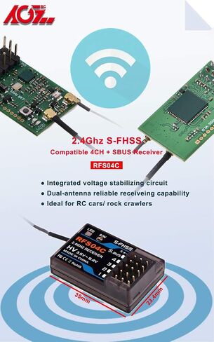 ARX-482R 4CH FHSS Internal Antenna Receiver Compatible with FH3/FH4T (ARX-482R) in Kuwait