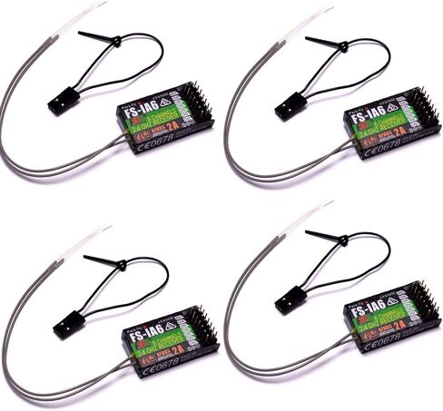 جهاز استقبال Flysky FS-IA6 2.4 جيجا هرتز 6 قنوات RC، مخرج PPM بلاستيكي محايد مع منفذ iBus مع هوائي مزدوج لـ FS FS-i4 i6 i10 GT2E GT2F GT2G Transmitter RC210 (قطعة واحدة FS-IA6) in Kuwait