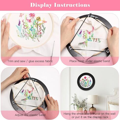 Aoibrloy Wood 7 Inch Embroidery Hoop Frame, Round Black Finished Cross Stitch Hoop Frame for DIY Embroidery Craft and Home Hanging Decorations in Kuwait
