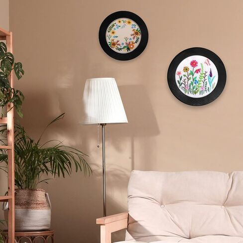 Aoibrloy Wood 7 Inch Embroidery Hoop Frame, Round Black Finished Cross Stitch Hoop Frame for DIY Embroidery Craft and Home Hanging Decorations in Kuwait