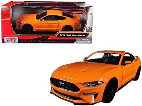 2018 Ford Mustang GT 5.0 Orange with Black Wheels 1/24 Diecast Model Car by Motormax 79352or in Saudi Arabia