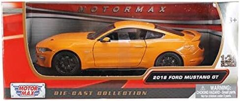 2018 Ford Mustang GT 5.0 Orange with Black Wheels 1/24 Diecast Model Car by Motormax 79352or in Saudi Arabia