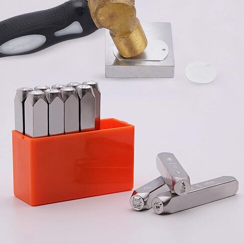 SEEKQUA 12PACK تصميم طوابع، 6 مم 1/4 بوصة ختم معدني. صندوق أدوات اللكم، أداة من الفولاذ الكربوني الصلب المطلي بالكهرباء، تستخدم للمجوهرات المعدنية، طباعة الجلود والخشب. (موضوع الطقس) in Kuwait