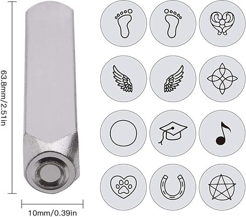 SEEKQUA 12PACK تصميم طوابع، 6 مم 1/4 بوصة ختم معدني. صندوق أدوات اللكم، أداة من الفولاذ الكربوني الصلب المطلي بالكهرباء، تستخدم للمجوهرات المعدنية، طباعة الجلود والخشب. (موضوع الطقس) in Kuwait