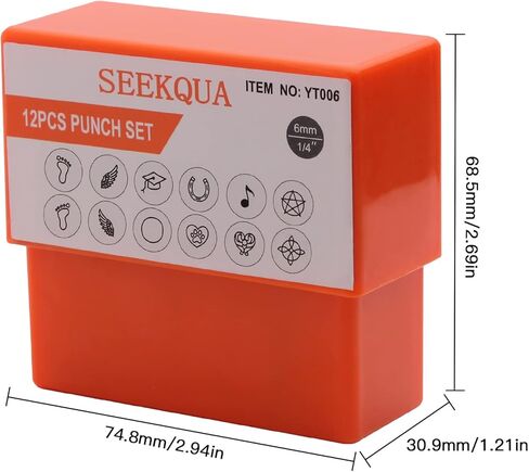 SEEKQUA 12PACK تصميم طوابع، 6 مم 1/4 بوصة ختم معدني. صندوق أدوات اللكم، أداة من الفولاذ الكربوني الصلب المطلي بالكهرباء، تستخدم للمجوهرات المعدنية، طباعة الجلود والخشب. (موضوع الطقس) in Kuwait