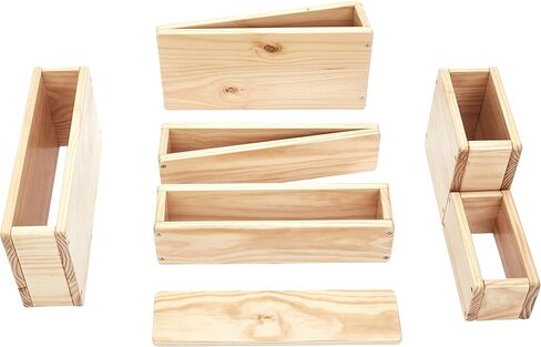 مجموعة مكعبات بناء خشبية مجوفة كبيرة الحجم من أمازون بيسكس للأطفال، طبيعية، 20 قطعة، بني in Kuwait