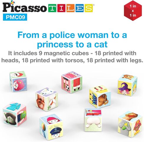 PicassoTiles 1" Infinite Magnetic Puzzle Game Magic Pixy Cube Puzzles Brain Teaser Set w/Free Ideabook Kids Toy Magnet Pattern Block Matching Card Challenge Toys Inspiration STEM Learning PTC16 in Saudi Arabia