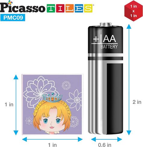PicassoTiles 1" Infinite Magnetic Puzzle Game Magic Pixy Cube Puzzles Brain Teaser Set w/Free Ideabook Kids Toy Magnet Pattern Block Matching Card Challenge Toys Inspiration STEM Learning PTC16 in Saudi Arabia