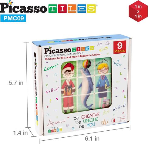PicassoTiles 1" Infinite Magnetic Puzzle Game Magic Pixy Cube Puzzles Brain Teaser Set w/Free Ideabook Kids Toy Magnet Pattern Block Matching Card Challenge Toys Inspiration STEM Learning PTC16 in Saudi Arabia