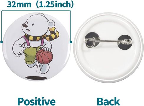 Happizza 200 Sets 58mm(2.25 in) Blank Pin Back Buttons Parts for Button Maker Machine 58mm, Round Badge Making Supplies, Includes Metal Cover, Plastic Button Back Cover, Clear Film&Blank Paper in Kuwait