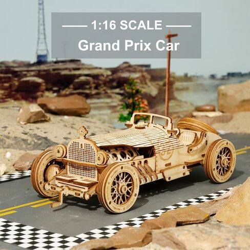 ROKR 3D Wooden Puzzle-Mechanical Car Model-Self Building Vehicle Kits-Brain Teaser Toys-Best Gift for Adults and Kids on Birthday/Christmas Day (Grand Prix Car) in Saudi Arabia