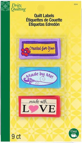 Dritz 3244 Sew-In Embroidered Label, Made With Love (9-Count) in Kuwait