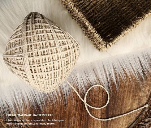 RAJRANG BRINGING RAJASTHAN TO YOU Macrame Cord 1mm x 437 Yard/1312 Feet, Cotton Rope Macrame Cord for Crafts, Jewelry Making, Gift Wrapping, Home Decoration in Kuwait