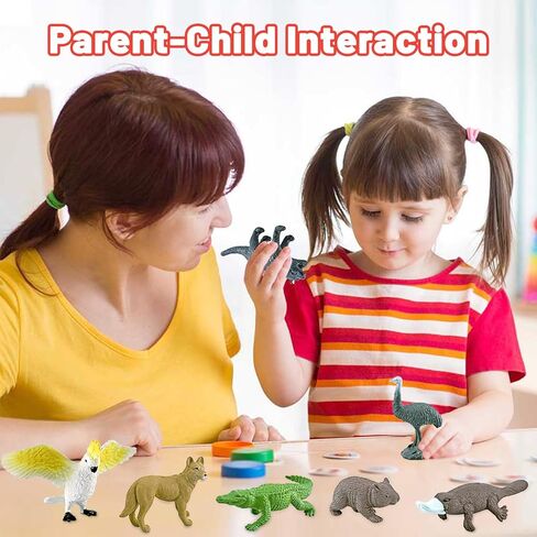 لعبة تماثيل حيوانات الحياة البرية الأسترالية الصغيرة من Newmemo 11 قطعة من حيوانات الغابات البرية وسفاري الغابة وحيوانات الغابة لتزيين الجزء العلوي من الكعك مع مجموعة لعب حيوانات الكنغر والكوالا كوكاتو في أمريكا الشمالية للأطفال in Kuwait