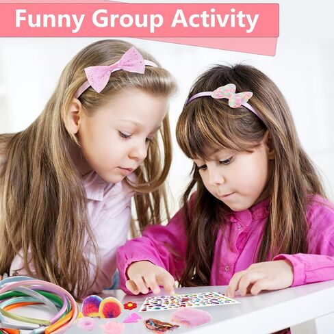 مجموعة صنع عصابة الرأس VOD VISUAL، اصنعي عصابات الرأس الأنيقة الخاصة بك للفتيات، مجموعة تزيين الشعر DIY الفنون والحرف اليدوية للأطفال من سن 5 إلى 12 عامًا in Kuwait