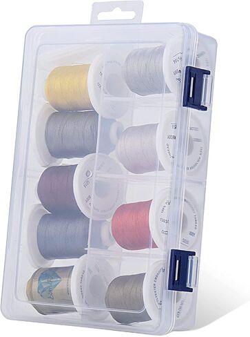 Simthread Embroidery Thread with Storage Box, 800 Yards Snap Spools 9 Brown Colors for Embroidery and Sewing Machine in Saudi Arabia
