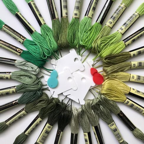 Embroidery Floss 30 Skeins Cross Stitch Threads Friendship Bracelets Floss with 10 Pcs Floss Bobbins and 2 Pcs Needle Threader (Blue) in Kuwait