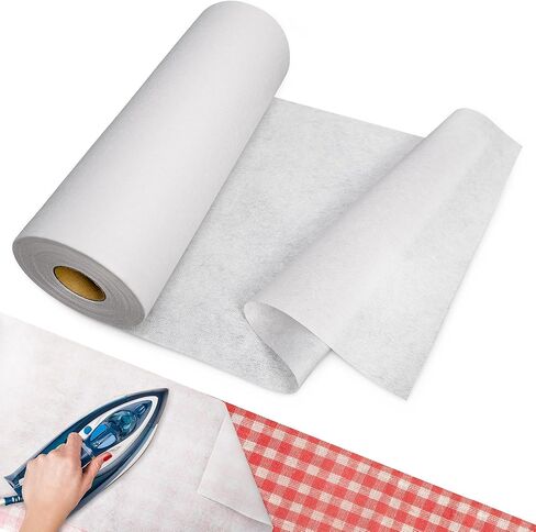 واجهة قابلة للانصهار من القطن المنسوج، 11.6 بوصة × 30 ياردة، حديد متوسط ​​الوزن غير منسوج على واجهة بوليستر أحادية الجانب لبلوزات القمصان، مستلزمات الحرف اليدوية (أبيض متوسط ​​الوزن) in Kuwait