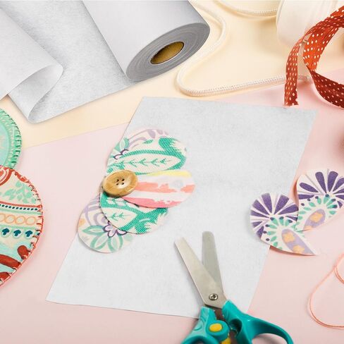 واجهة قابلة للانصهار من القطن المنسوج، 11.6 بوصة × 30 ياردة، حديد متوسط ​​الوزن غير منسوج على واجهة بوليستر أحادية الجانب لبلوزات القمصان، مستلزمات الحرف اليدوية (أبيض متوسط ​​الوزن) in Kuwait