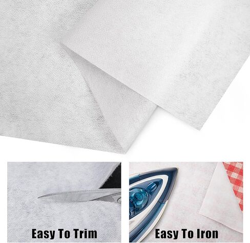 واجهة قابلة للانصهار من القطن المنسوج، 11.6 بوصة × 30 ياردة، حديد متوسط ​​الوزن غير منسوج على واجهة بوليستر أحادية الجانب لبلوزات القمصان، مستلزمات الحرف اليدوية (أبيض متوسط ​​الوزن) in Kuwait