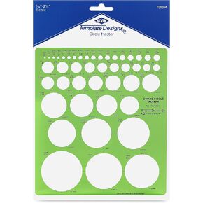 قالب ALVIN Circle Radius Master Template TD1202، قالب للفنانين والمهندسين المعماريين والتصميم والصياغة، مقاس 3/64 بوصة إلى 7.5 بوصة in Kuwait
