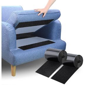 مقبض وسادة أريكة ملفوف غير قابل للانزلاق للحفاظ على وسائد الأريكة من الانزلاق، شريط لاصق ذاتي اللصق لوسادة الأريكة (10 سم × 3 متر، أسود) in Kuwait