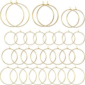 180Pcs Plated Wine Glass Hoop Rings,Beading Hoop Rings Ear Wines Earring Hoops for Jewelry Making Craft Art DIY