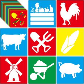 Henoyso 24 Pcs Fall Thanksgiving Stencil for Kids 8 Inch Reusable Templates in Saudi Arabia