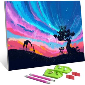 Meow Love DIY 5D Painting Diamond Kit with Framed Canvas (No Need to Install The Frame). Original Artwork, Suitable for Wall Decoration, Also Great Gift.（Dream World，15.7X11.8 inch）