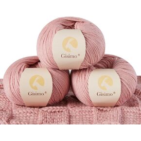 خيوط صوف ميرينو 100% من GISIMO، 6 طبقات فاخرة وناعمة للحياكة اليدوية والكروشيه، 1.76 أونصة/50 جم، 127 ياردة/116 مترًا (أخضر، كرة واحدة) in Kuwait