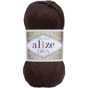 Alize Diva Silk Effect 100% Microfiber Acrylic Yarn 1 Ball skeins 100gr 383yds Color (1 - Cream)