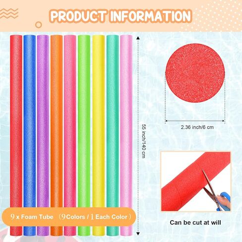 Yaomiao 55 Inch Bulk Pool Noodles Jumbo Foam Pool Noodles in The Swimming Pool Colorful Thick Noodles for Adults Floating and School Craft Projects in Saudi Arabia