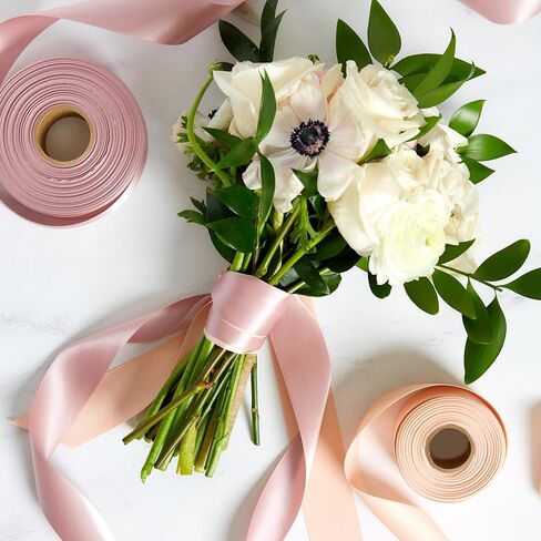 Offray 1/2" Wide Single Face Satin Craft and Decorative Ribbon, 21 Total Feet, White in Saudi Arabia