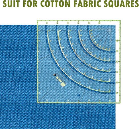 مسطرة لحاف، أقواس ومروحة لحاف دائري مسطرة متعددة الوظائف قوس القطع مسطرة مسطرة، مسطرة لحافة أكريليك مع خطوط مزدوجة ملونة لقطع قماش مسطرة قالب خياطة الحرف in Kuwait