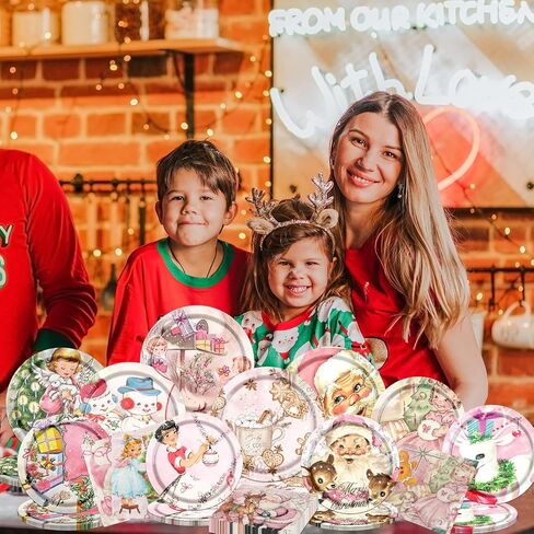 dydamud الوردي زينة عيد الميلاد، الرجعية الملاك الأخوات أدوات المائدة مجموعات خمر لوحات حزب سانتا والمناديل شجرة متمنيا لفصل الشتاء عيد الميلاد عطلة حزب تفضل in Kuwait