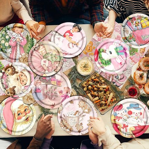 dydamud الوردي زينة عيد الميلاد، الرجعية الملاك الأخوات أدوات المائدة مجموعات خمر لوحات حزب سانتا والمناديل شجرة متمنيا لفصل الشتاء عيد الميلاد عطلة حزب تفضل in Kuwait