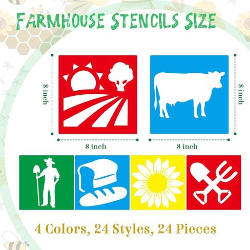 Henoyso 24 Pcs Fall Thanksgiving Stencil for Kids 8 Inch Reusable Templates in Kuwait
