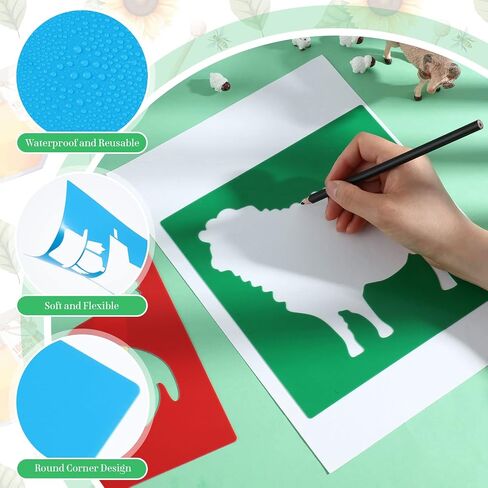 Henoyso 24 Pcs Fall Thanksgiving Stencil for Kids 8 Inch Reusable Templates in Kuwait